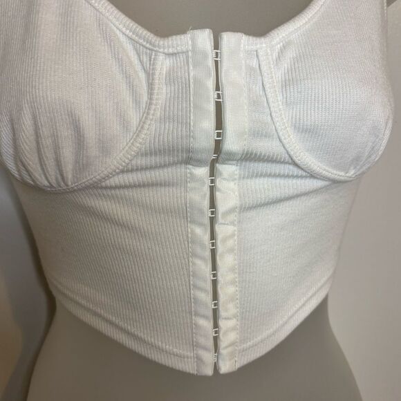 SHEIN White Hook And Eye Front Tank Top Size XS - Picture 5 of 8